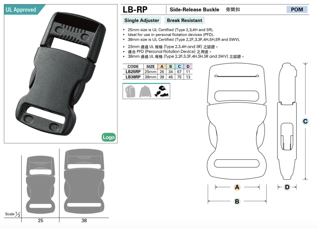 Side-release buckle YKK