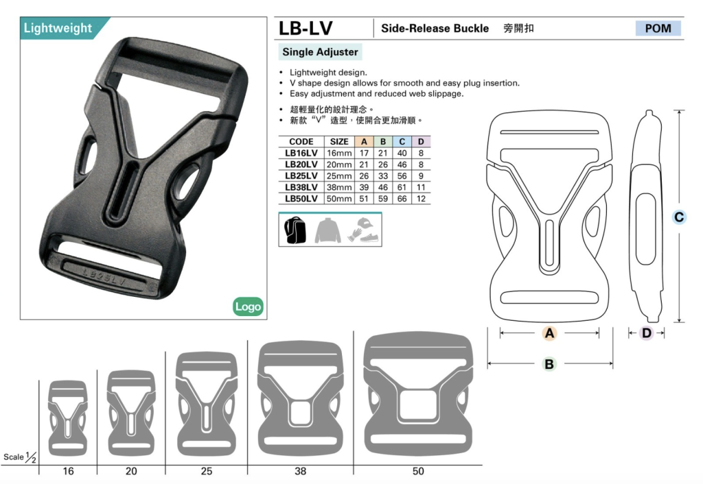 Side-release buckle YKK