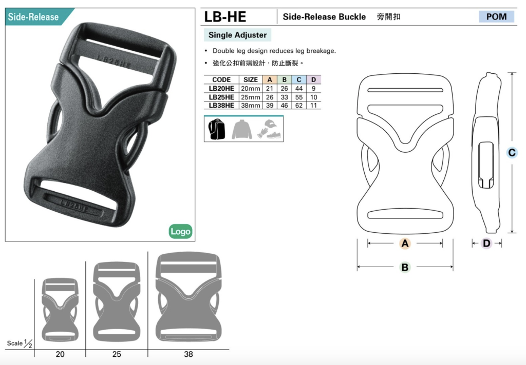 Side-release buckle YKK