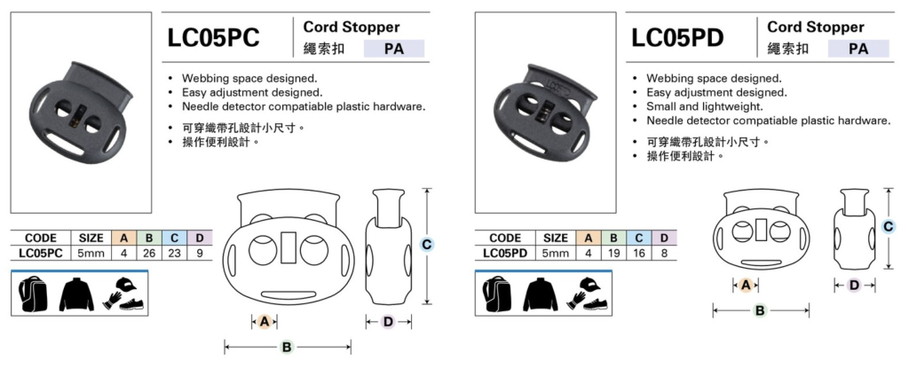 Cord lock cord YKK