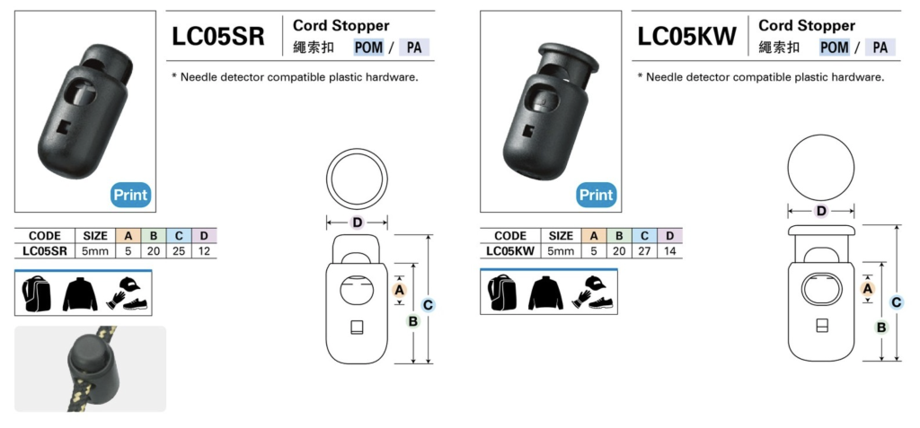 Cord lock cord YKK